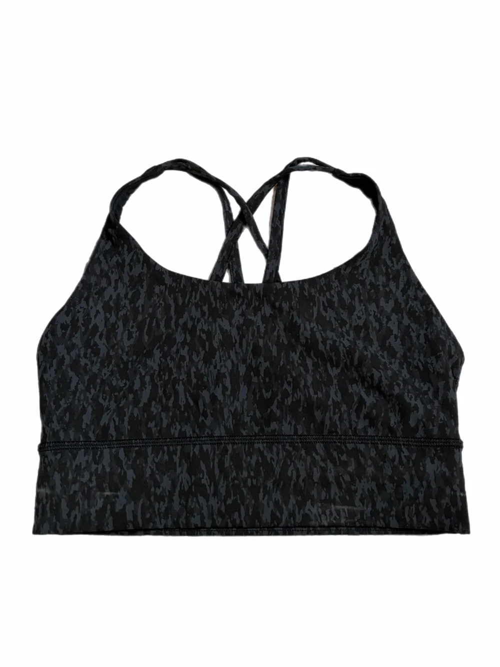 Lululemon Energy Longline Bra Medium Support, B-D Leopard Camo Deep Coal Multi 6